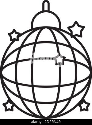 mirrors ball disco hanging line style icon vector illustration design Stock Vector