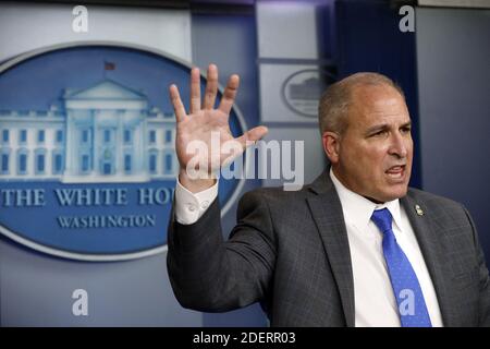 Acting Commissioner of Customs and Border Protection Mark Morgan speaks during a news briefing at the White House in Washington on November 14, 2019. Photo by Yuri Gripas/ABACAPRESS.COM Stock Photo