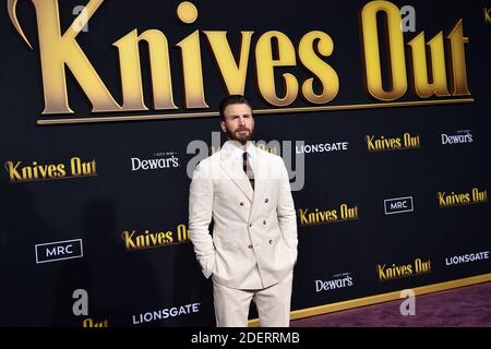 Chris Evans attends the premiere of 'Knives Out' at Regency Village Theatre on November 14, 2019 in Los Angeles, CA, USA. Photo by Lionel Hahn/ABACAPRESS.COM Stock Photo