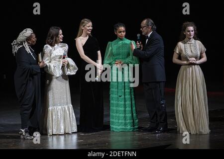 Stella Roversi, Paolo Roversi and his wife attend the presentation of the  Pirelli 2020 Calendar Looking For Juliet at Teatro Filarmonico on December  3, 2019 in Verona, Italy. Photo by Marco Piovanotto/ABACAPRESS.COM