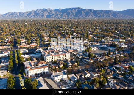 Aerial view of downtown San Gabriel, California Stock Photo