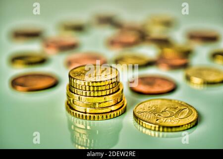 money and coins, euro coins Stock Photo