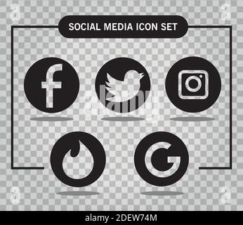 bundle of four social media set block style icons vector illustration ...