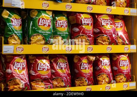 Gdansk, Poland. 01st Dec, 2020. Lays chips seen at the grocery store. Credit: SOPA Images Limited/Alamy Live News Stock Photo