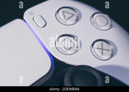 Playstation 5 Dualsense Gaming Controller Close Up Details Stock Photo Alamy