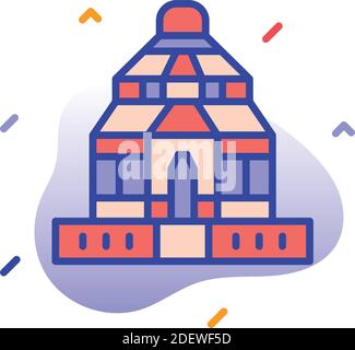 Konark Sun, Temple, India, mandir fully editable vector icons Stock Vector