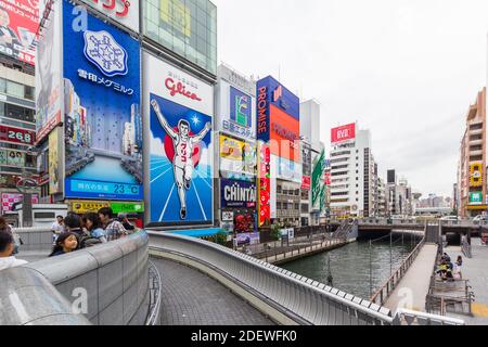 Daytime scenes at Dotonbori in Osaka, Japan Stock Photo