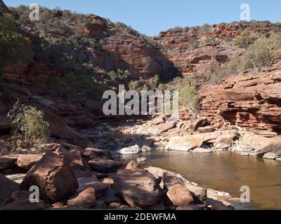 Pool on the Murchison River at Z Bend, Kalbarri National Park, Western Australia. Stock Photo