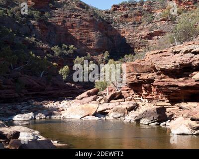 Pool on the Murchison River at Z Bend, Kalbarri National Park, Western Australia. Stock Photo