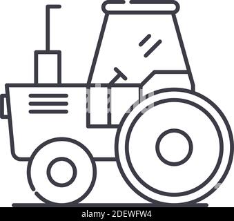 mini tractor icon, black vector sign with editable strokes, concept ...