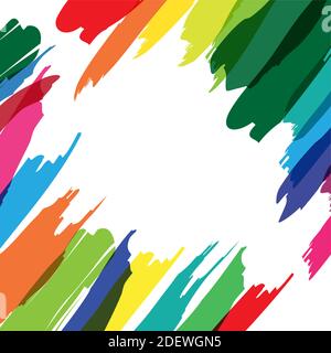 Colored splashes in abstract shape Stock Vector