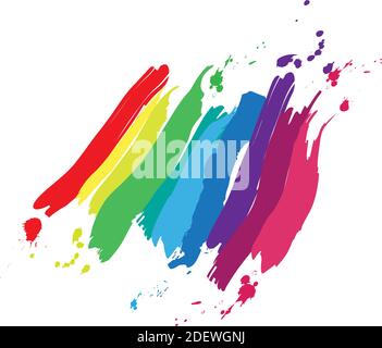 Colored splashes in abstract shape Stock Vector