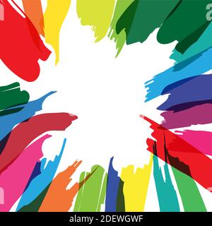 Colored splashes in abstract shape Stock Vector