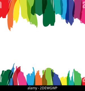 Colored splashes in abstract shape Stock Vector