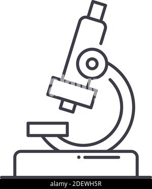 microscopy line icon, outline symbol, vector illustration, concept sign ...