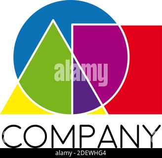 Vector sign geometric shapes. Square, triangle and circle Stock Vector