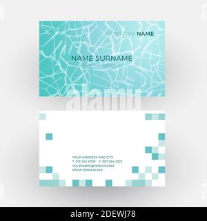 Vector abstract waves in the pool of a spa. Business card Stock Vector