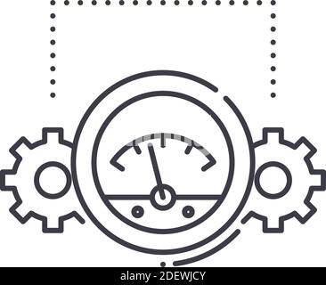 Meter control icon, linear isolated illustration, thin line vector, web design sign, outline concept symbol with editable stroke on white background. Stock Vector