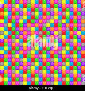 Seamless pattern with plastic construction blocks. Vector colourful illustration. Stock Vector