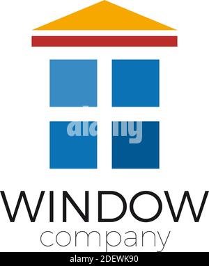 Vector sign window with blue glasses Stock Vector