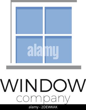 Vector sign window with blue glasses Stock Vector