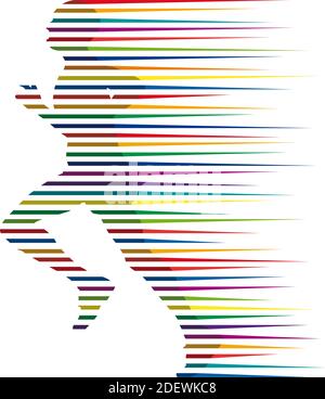 Vector sign fast man runs in the wind Stock Vector