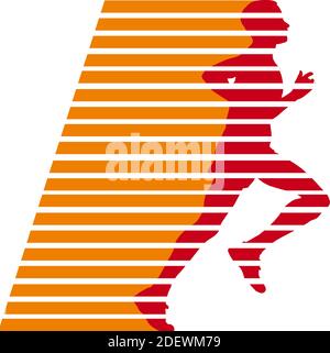 Vector sign fast man runs in the wind Stock Vector