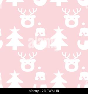 Christmas Snowman seamless pattern background for website graphics, fashion textile Stock Vector
