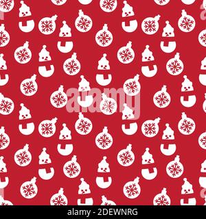 Christmas Snowman seamless pattern background for website graphics, fashion textile Stock Vector