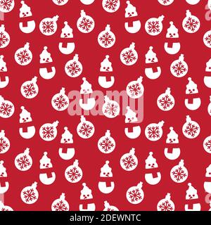 Christmas Snowman seamless pattern background for website graphics, fashion textile Stock Vector