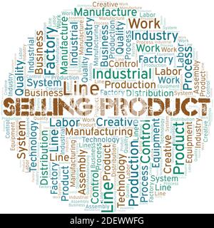 Selling Product word cloud create with the text only. Stock Vector