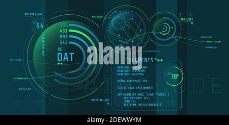 Composition of computer HUD interface with Code Architecture Stock ...