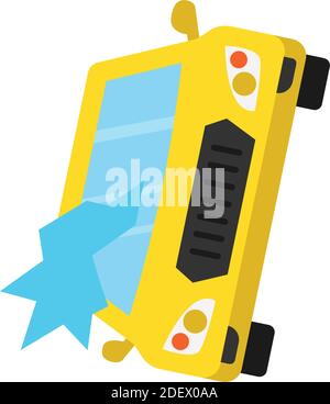 car side crash icon Vector symbol or sign set collection in black and ...
