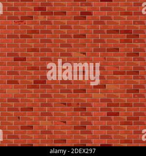 Red brick wall vector seamless pattern Stock Vector