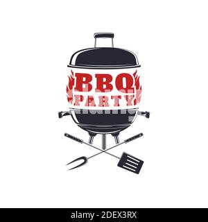 BBQ party poster, flyer or brochure template. Stock Vector