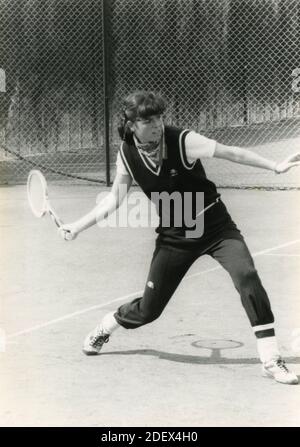 Italian tennis player Antonella Canapi, 1980s Stock Photo