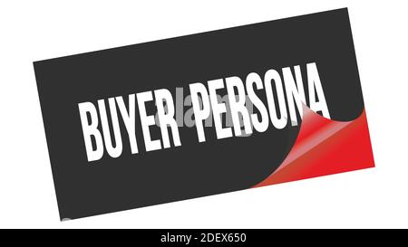 BUYER  PERSONA text written on black red sticker stamp. Stock Photo