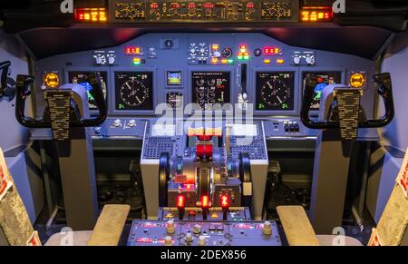 Cockpit of homemade flight simulator Stock Photo