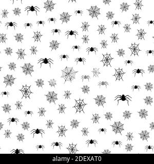 Spider's web. Black and white vector pattern for halloween Stock Vector