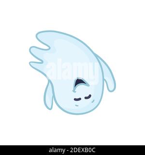 Halloween ghosts. Vector cartoon illustrations. Isolated objects on a white background. Hand-drawn style. Stock Vector