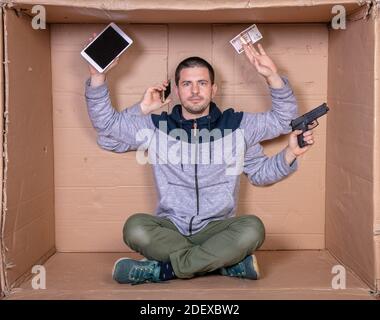 young man with some hands ready to work Stock Photo