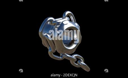 Metal Chain Reflection Metal chain or Iron chain, Hyper Realistic metallic Chain with ...