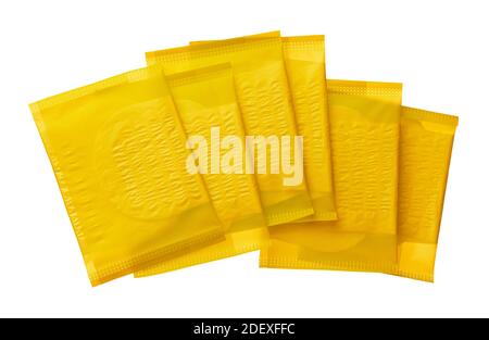 Packed female medical pad isolated on white background Stock Photo