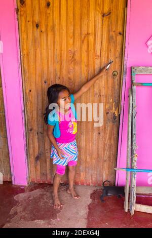 Boruca (also known as the Brunca or the Brunka) indigenous people, Costa Rica, Central America, America Stock Photo