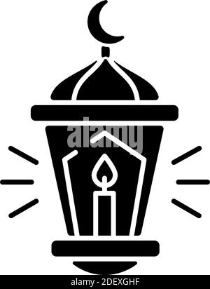 Eid al fitr black glyph icon Stock Vector