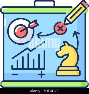 Marketing plan RGB color icon Stock Vector