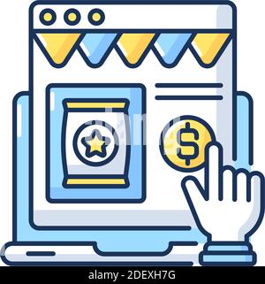 Ecommerce RGB color icon Stock Vector