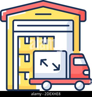 Warehouse facilities RGB color icon Stock Vector