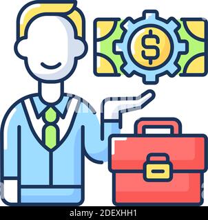Businessman RGB color icon Stock Vector