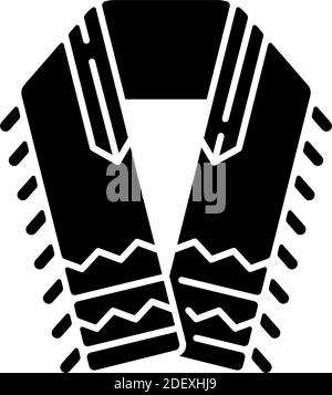 Tallit and tzitzit black glyph icon Stock Vector